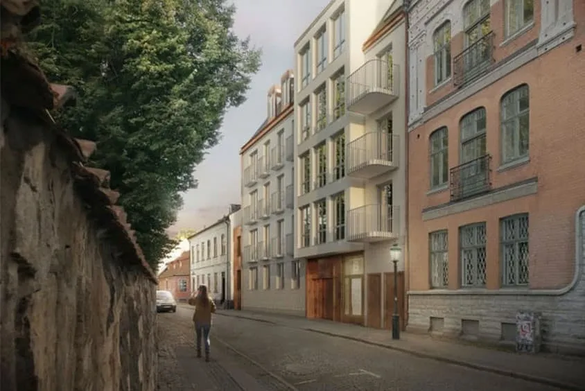 Bostadsrätter i kvarteret Sankt Mikael 16 i Lund där Kvarnerup projekterat och installerat el och tele
