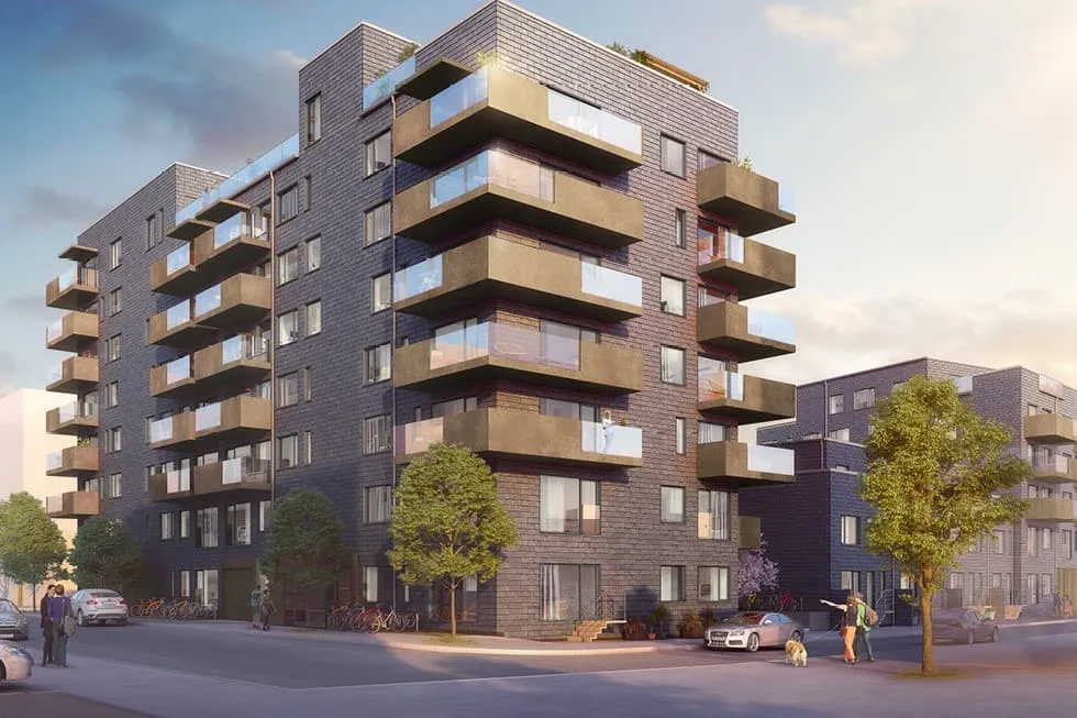 Flerbostadshus med 67 bostadsrätter i Kvarteret Styrbord där Kvarnerup utfört el- och teleinstallationer